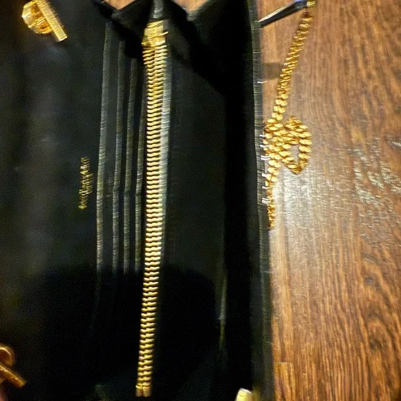 Yves Saint Laurent Black and Gold Vicky Crossbody Bag - Picture 3 of 6